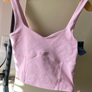 Pink Abercrombie Corset Crop Top